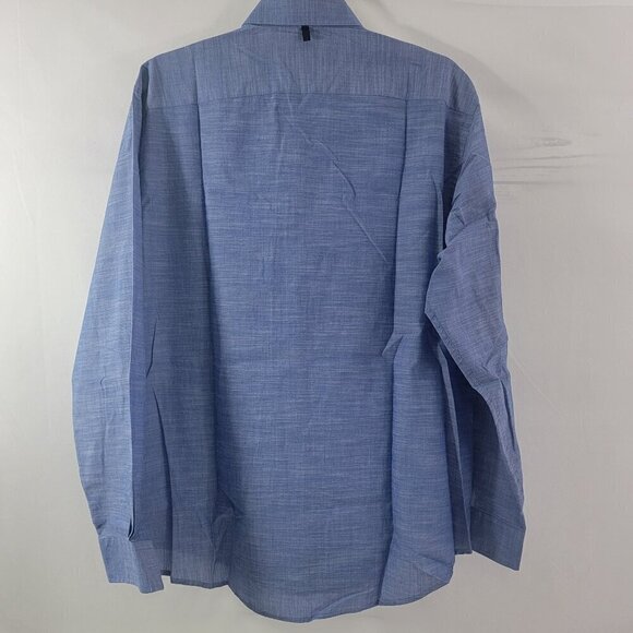 Nicole Miller NM Men’s Blue Button Up Long Sleeve Career Casual Shirt – Size XL - Picture 13 of 14
